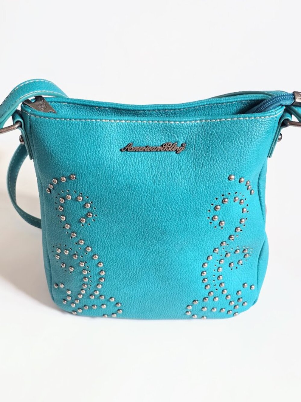 American Bling Turquoise Western Studded Crossbody Bag Purse Montana West